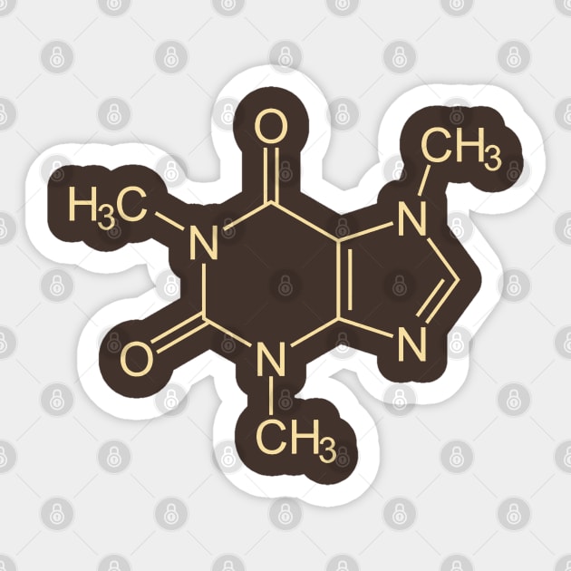 Caffeine Molecule Sticker by rutskur